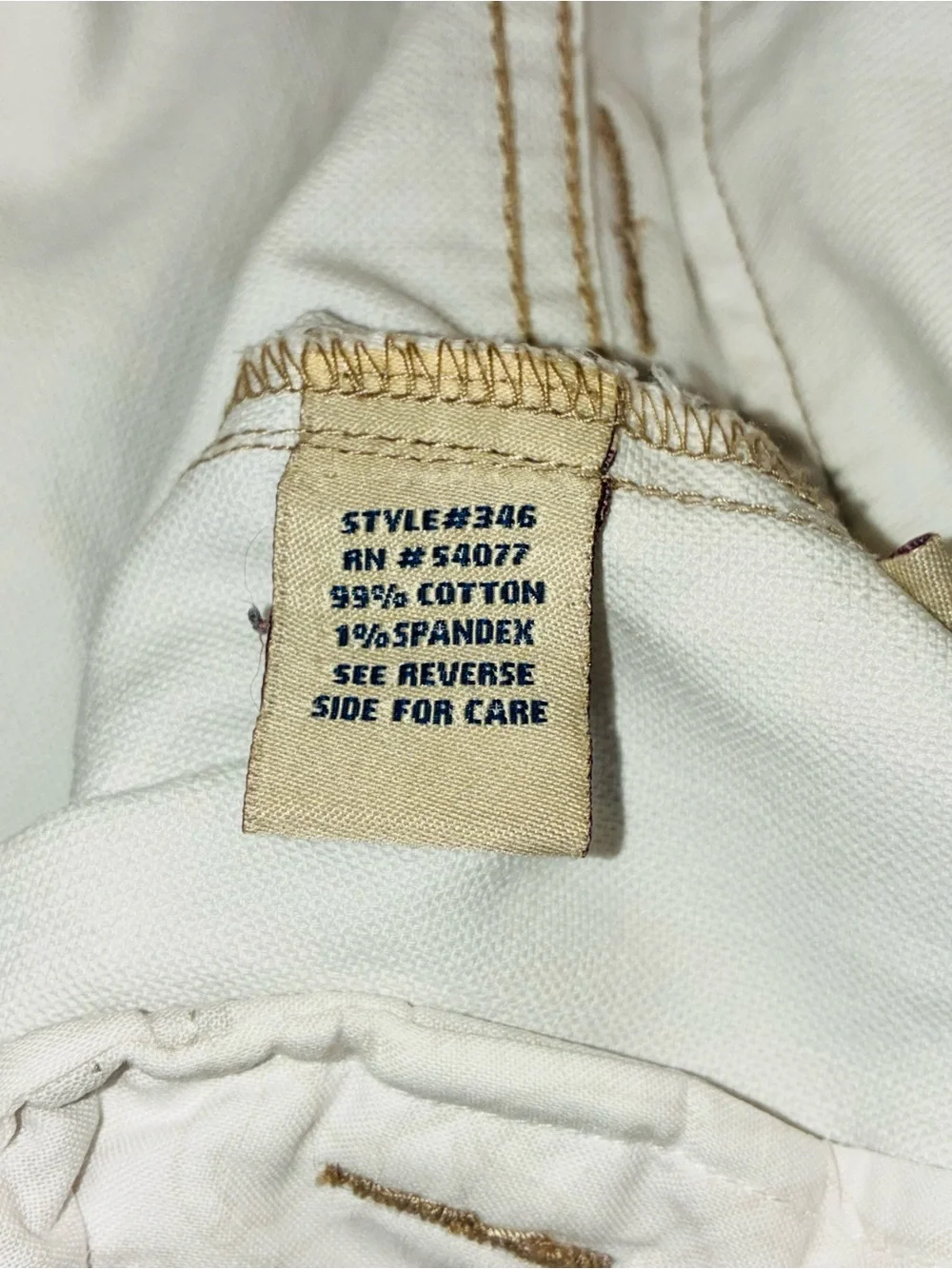 NA XXXX ????  Cotton Stretch Long Shor.9.5” Inseam Cream Off-white